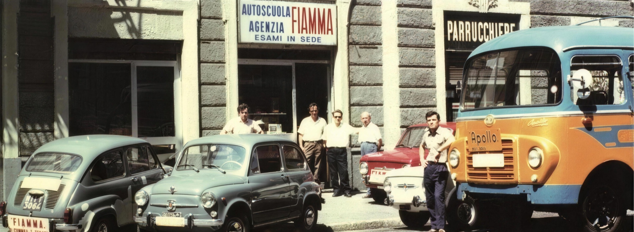 La storica sede dell'Autoscuola Fiamma a Milano negli anni '60